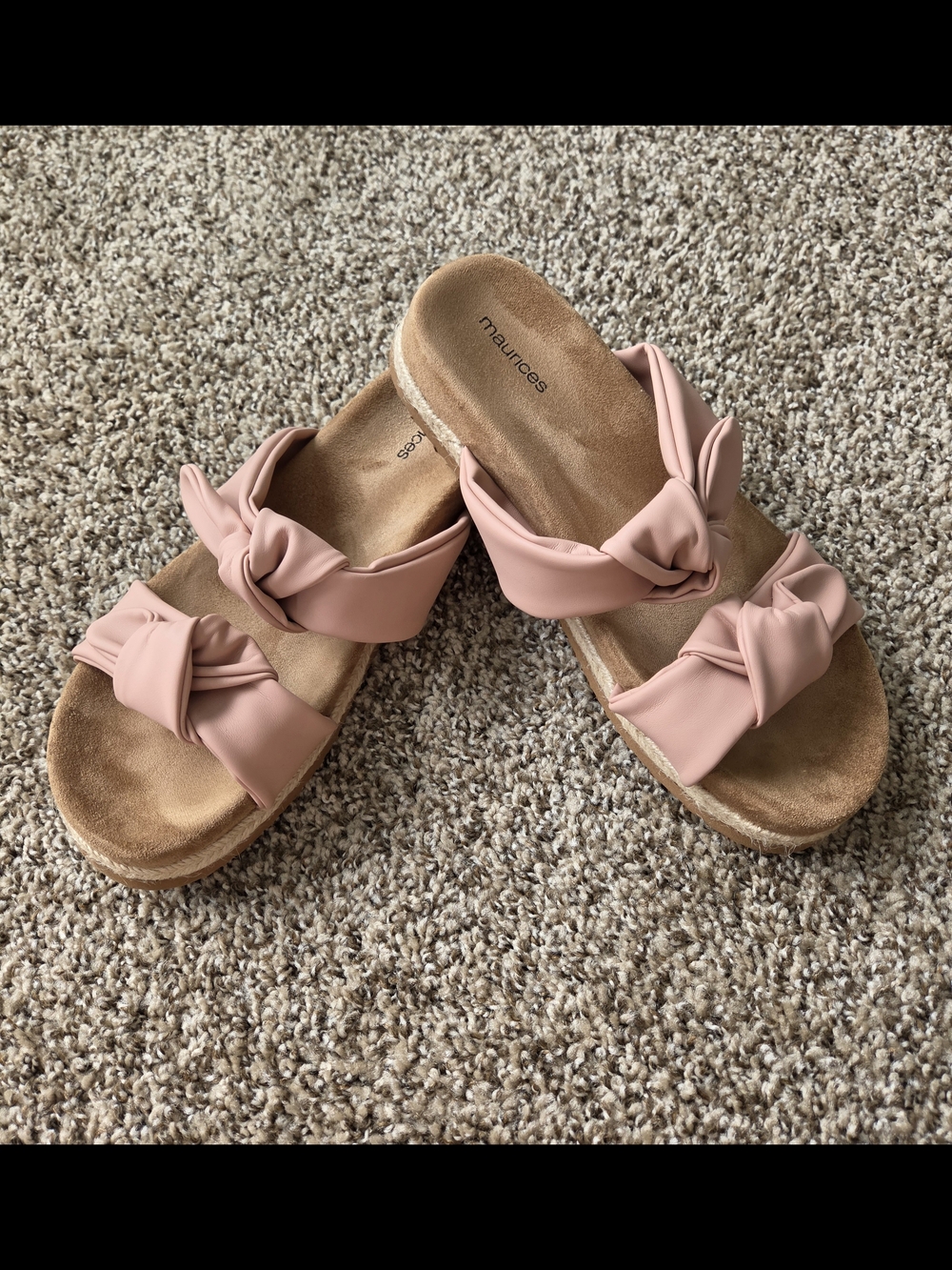 Maurices Pink Knot Strap Women’s Slide Sandals
